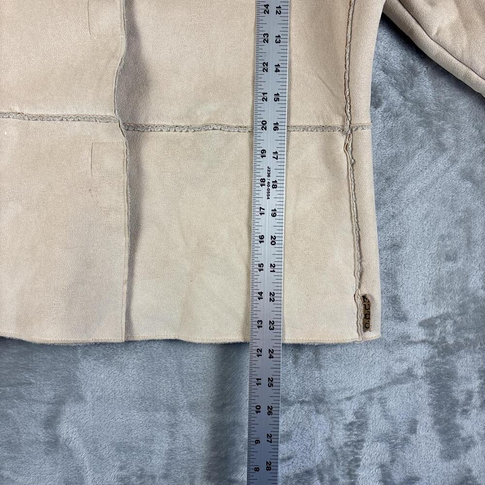 Vintage 90’s Mudd Jeans Sherpa Lined Faux Leather Suede Jacket Women’s Size L - Picture 5 of 8